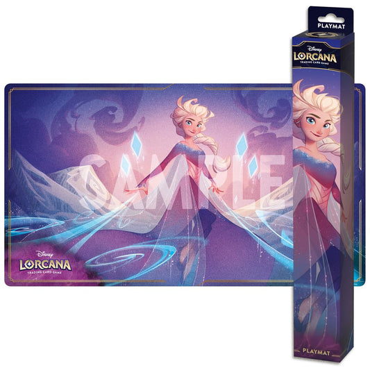 Ravensburger Elsa playmat with vibrant Lorcana art boosting desk visuals and card protection.