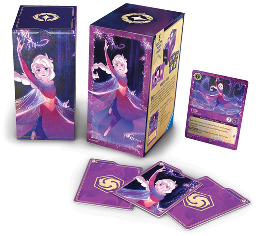 Ravensburger Lorcana Elsa promo card with glimmer foil for a standout display