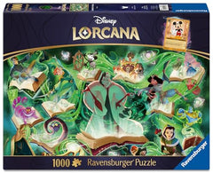 Ravensburger Disney Lorcana emerald glimmers artwork—bright colors ideal for relaxing evenings.