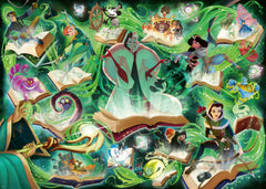 Ravensburger Disney Lorcana emerald glimmers cover—vibrant art for cozy family puzzle night.