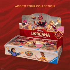 Disney Lorcana Reign of Jafar booster packs displayed inside the display
