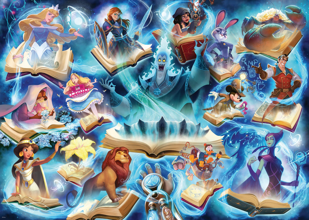 Ravensburger Disney Lorcana sapphire 1000-piece puzzle with detailed box art for immersive assembly.