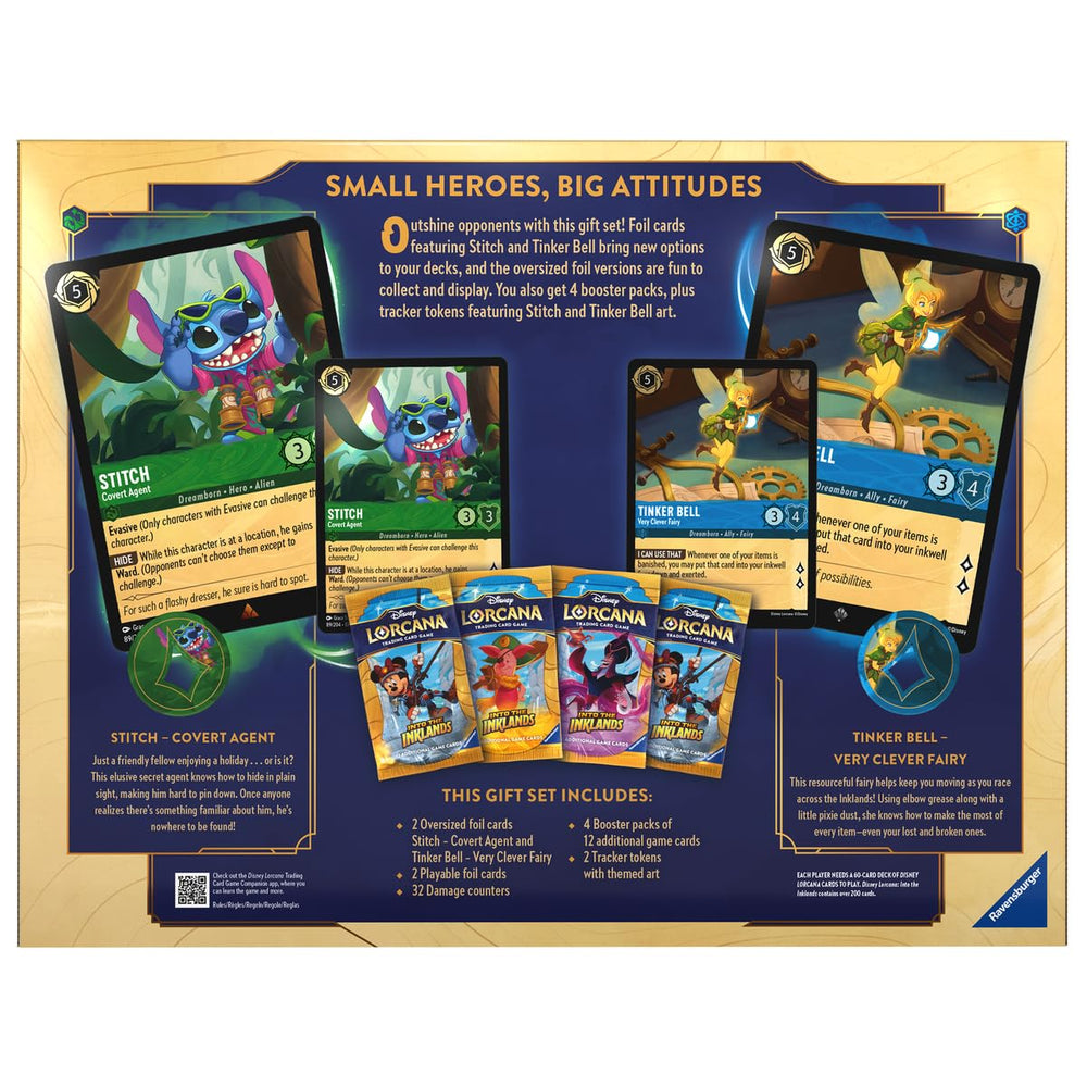 Ravensburger Disney Lorcana features Stitch and Tinker Bell cards with twists.