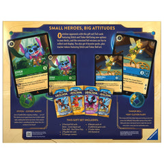 Ravensburger Disney Lorcana features Stitch and Tinker Bell cards with twists.