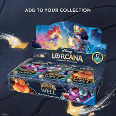 Ravensburger Lorcana booster packs arranged for trading and deck building