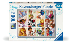 Ravensburger Disney multicharacter XXL 100-piece puzzle, pack shot, ideal gift for kids.
