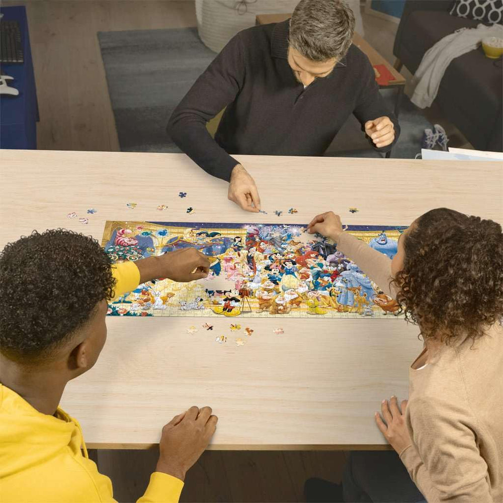 Ravensburger Disney Panoramic pieces close-up highlight vibrant colors and detail