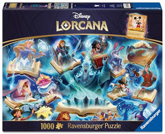 Ravensburger Disney Lorcana sapphire artwork: vivid colors for captivating puzzling sessions.