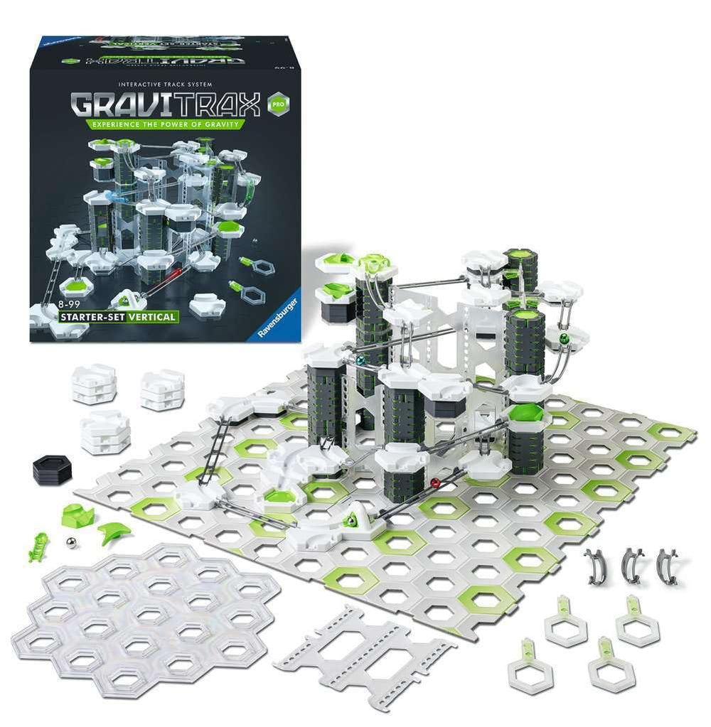 Ravensburger GraviTrax Pro marble track pieces help craft gravity-powered paths.