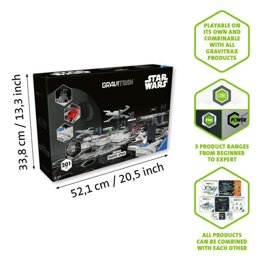 Ravensburger GraviTrax Star Wars curved bricks add dynamic turns to tracks.