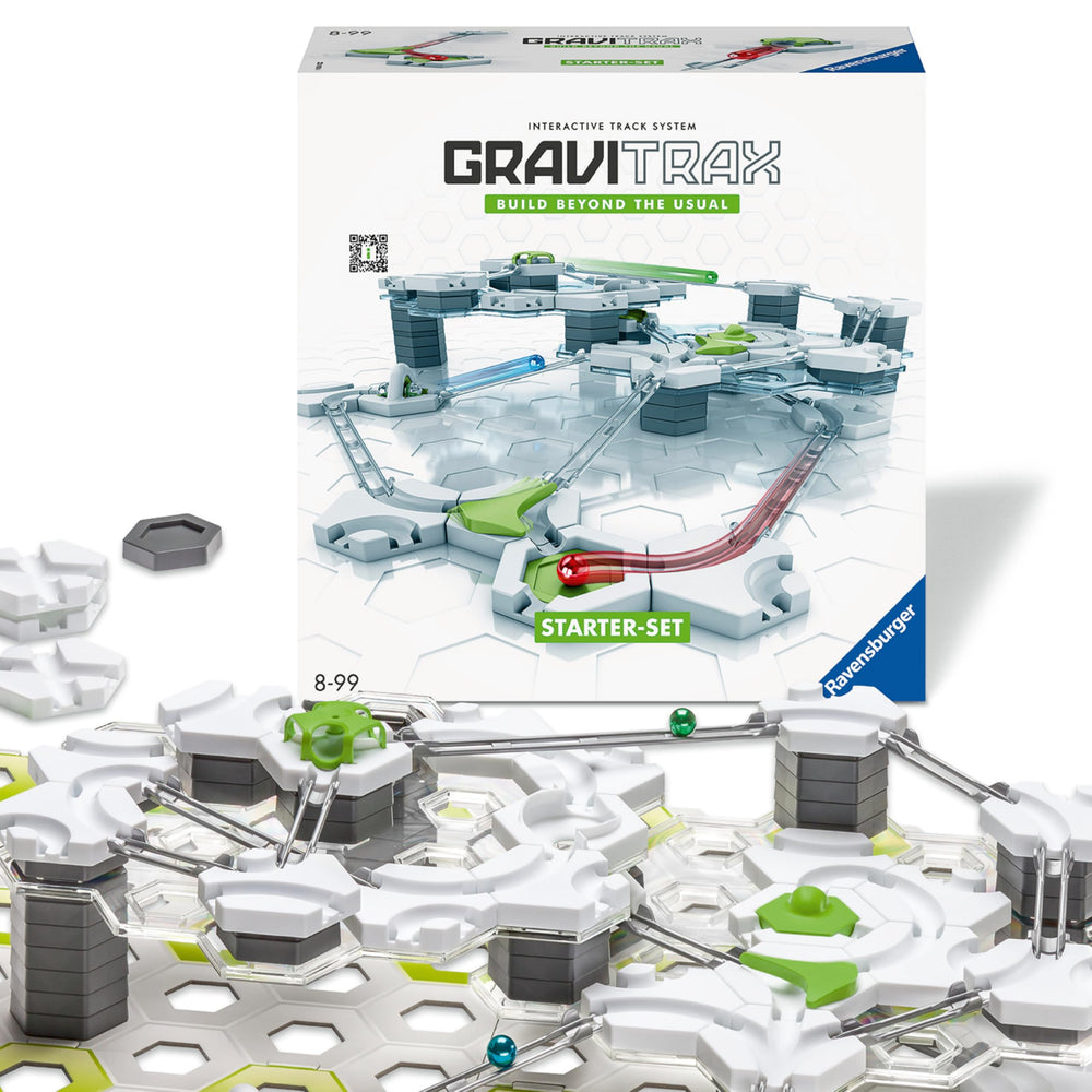 Ravensburger GraviTrax starter set marble track layout enhances spatial reasoning.