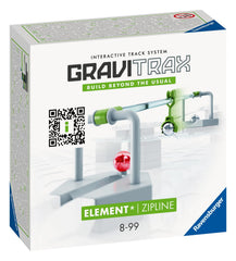 Ravensburger GraviTrax Zipline gondola in motion demonstrates speed and gravity-driven action