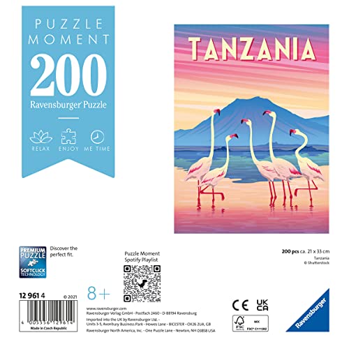 Ravensburger greater flamingoes at Lake Natron, vibrant wildlife for tranquil puzzle fun.