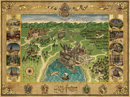 Ravensburger Hogwarts Map puzzle shows 19 locations for immersive family play.