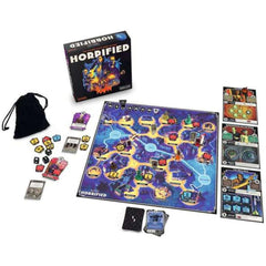 Ravensburger Horrified game board setup highlights cooperative play and exploration.