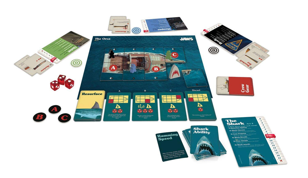 Ravensburger Jaws box-art hints at suspenseful game nights.