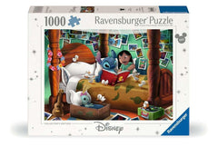 Ravensburger Lilo & Stitch 1000-piece puzzle cover showing a vibrant tropical scene for family fun