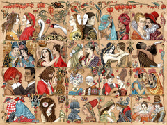 Ravensburger Love Through the Ages puzzle cover, vibrant collage for immersive puzzling.