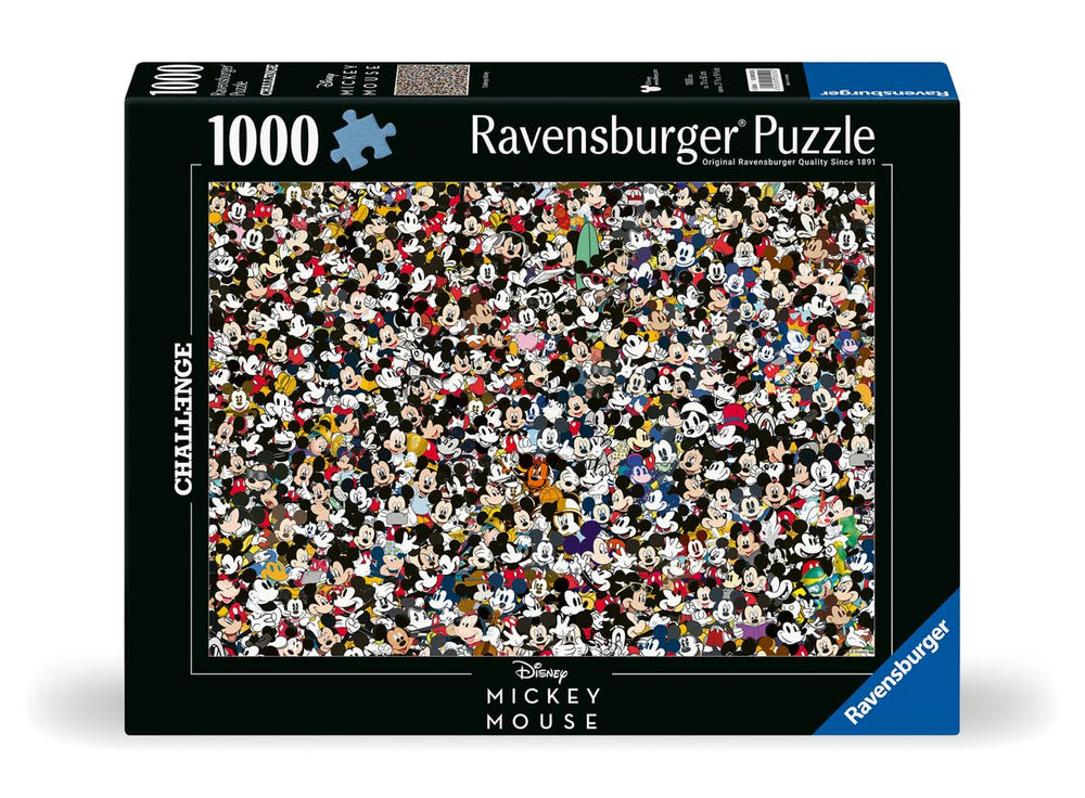 Ravensburger Mickey Mouse faces collage puzzle ideal for family puzzling.