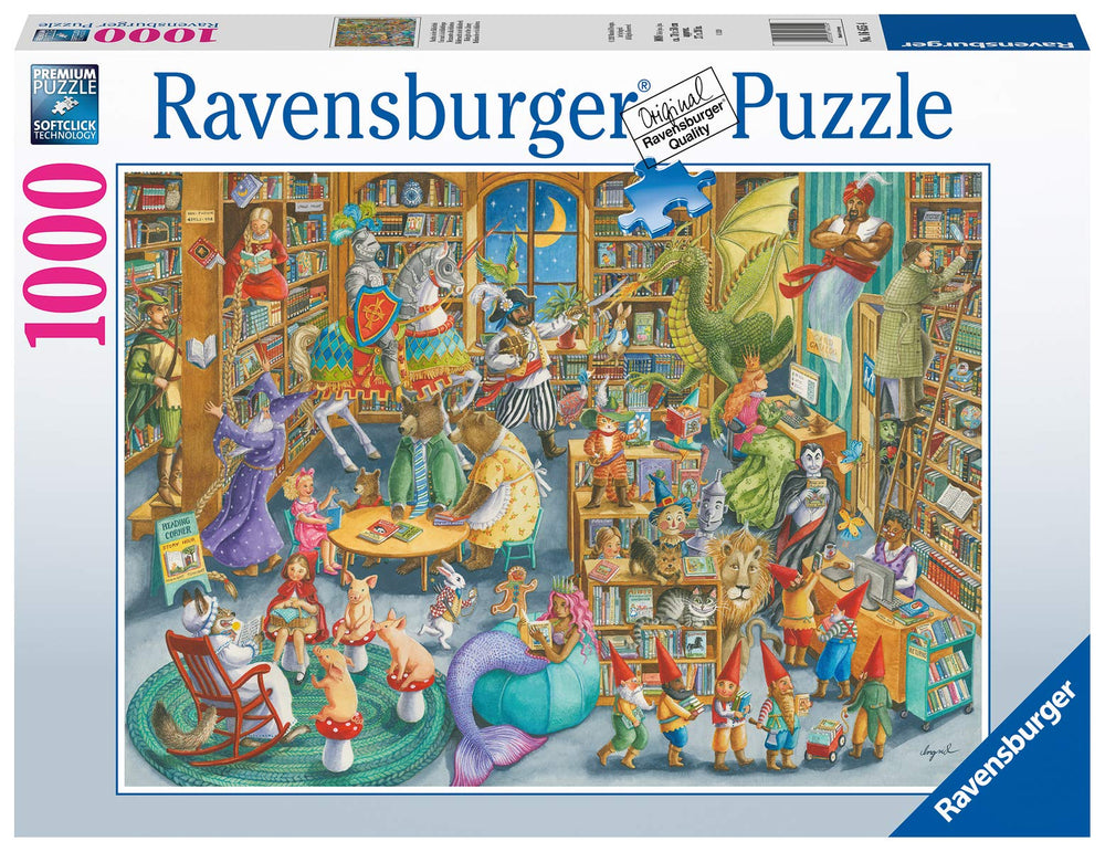 Ravensburger Midnight at The Library puzzle pieces arranged to interlock smoothly for a satisfying challenge