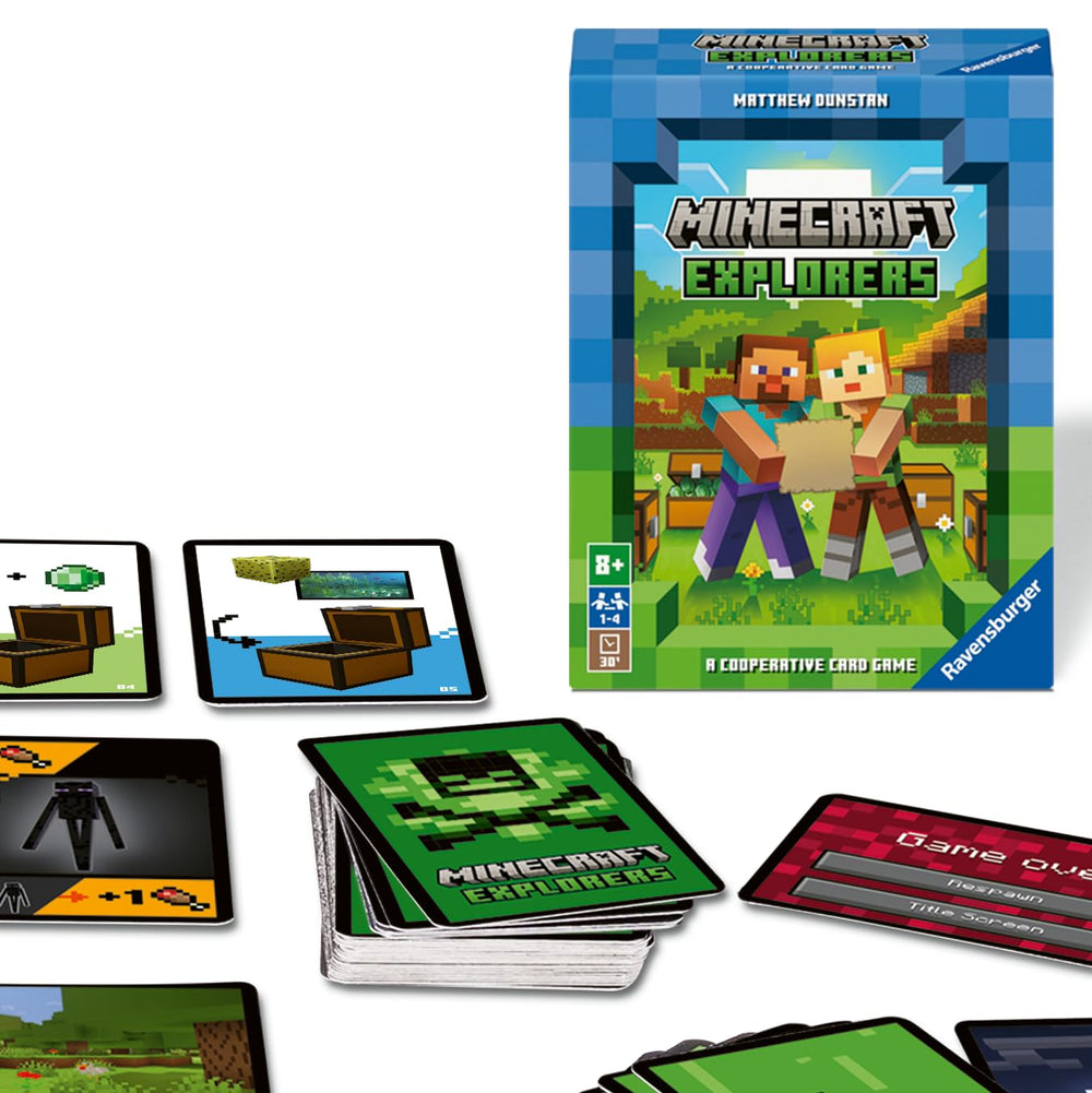 Ravensburger Minecraft Explorers box view, portable for on-the-go play.