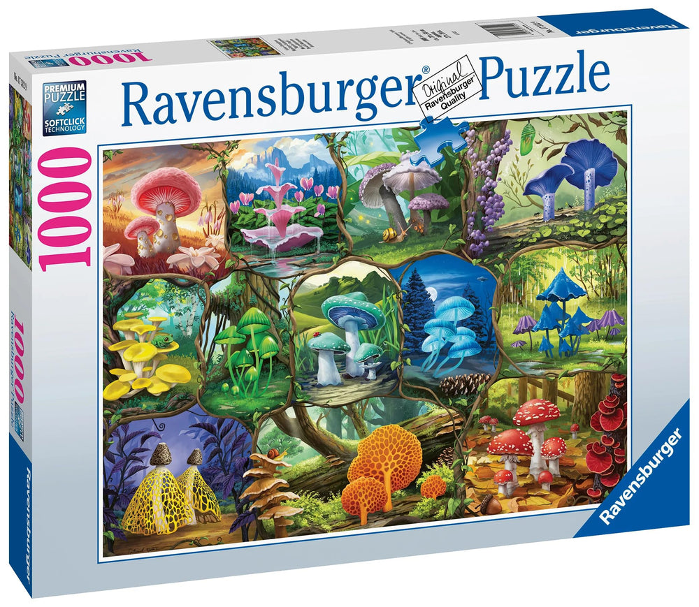 Ravensburger mushroom collage interlocking-fit pieces deliver a satisfying, precise assembly experience