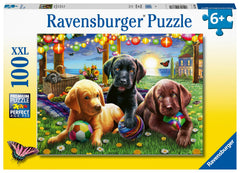 Ravensburger puppies playing ball scene helps kids build focus and problem-solving skills.
