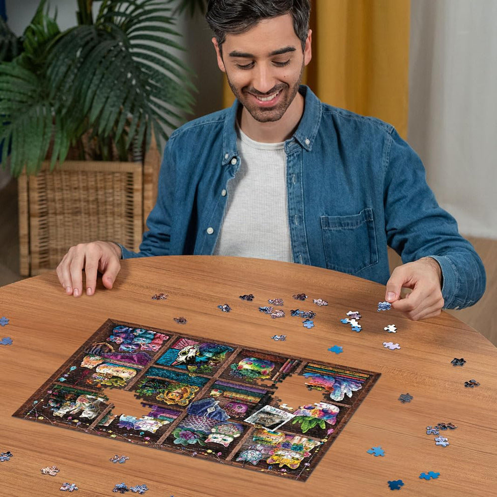 Relaxing adult puzzle time with Ravensburger Cats and Succulents
