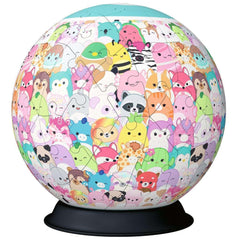 Ravensburger Squishmallows 72-piece puzzle pieces, neatly sorted for easy assembly.