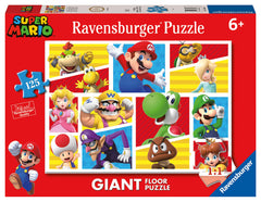 Ravensburger Super Mario giant puzzle collection for kids—125 pieces to boost focus and problem-solving.