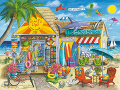 Ravensburger Surf's Up 1500-piece puzzle front cover, vibrant beach scene for mindful relaxation