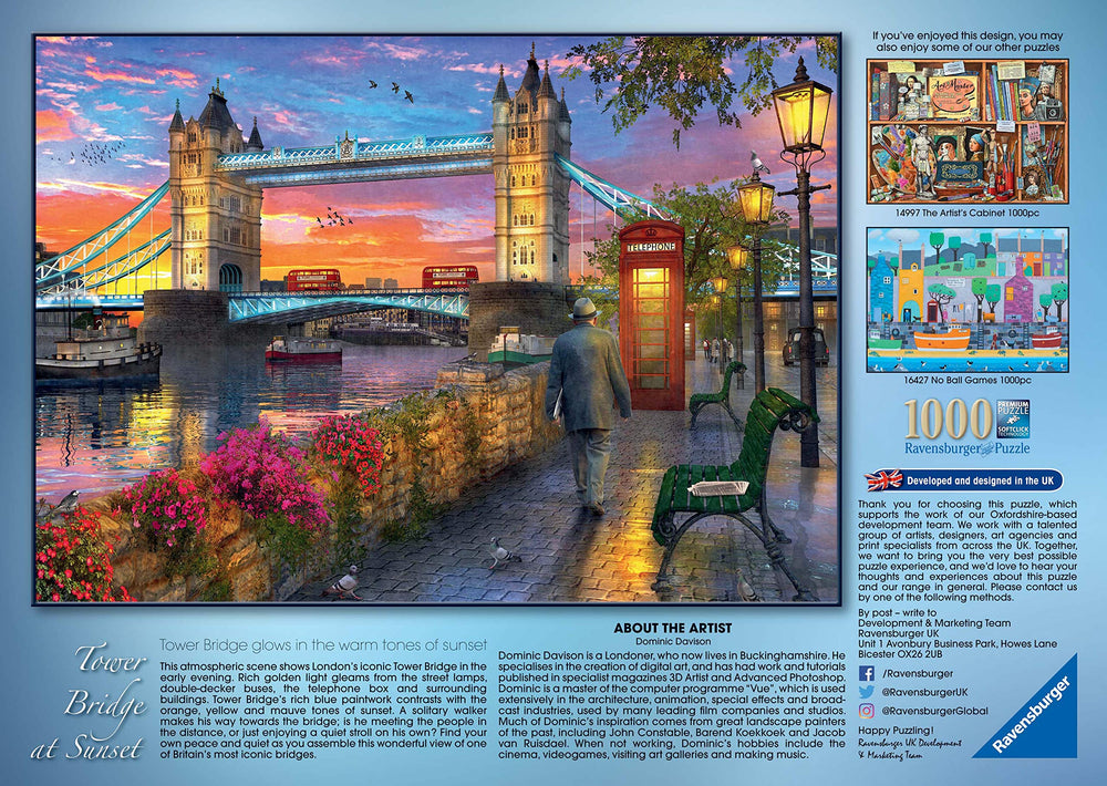 Ravensburger Tower Bridge blue paintwork with strong contrast