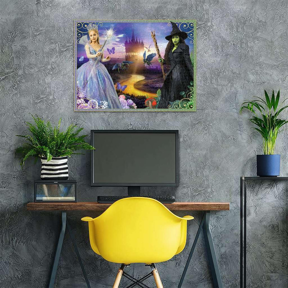 Ravensburger Wicked Movie Part 2 puzzle artwork, vibrant colors and matte finish.