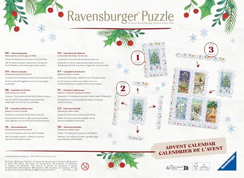 Ravensburger winter scene 03: gentle snowfall with warm lights to invite mindful play.