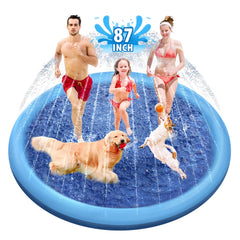 Raxurt dog splash pad 87in anti-slip surface for safe outdoor play.