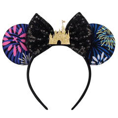 RAZKO Mouse Ears Headband Black Castle with satin headband for comfortable wear.