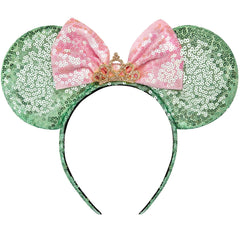 RAZKO mouse ears headband with sequin green ears for eye-catching party style