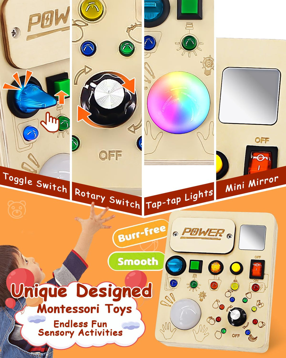 RCPLAGA travel-friendly busy board fits in a bag for trips