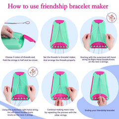 Rdfmy bracelet kit in action as a child weaves a pattern