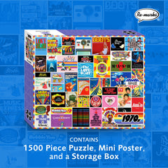 Re-Marks 1970s puzzle colorful collage spread for engaging family night.