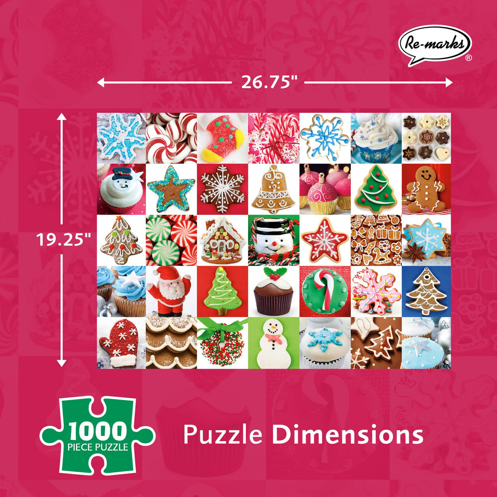 Re-Marks Holiday Treats Puzzle assembled size 26.75 by 19.25 inches for family evenings