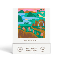 Reach International Outfitters Missouri Adventure cover displays the scratch-off concept for planning family trips.