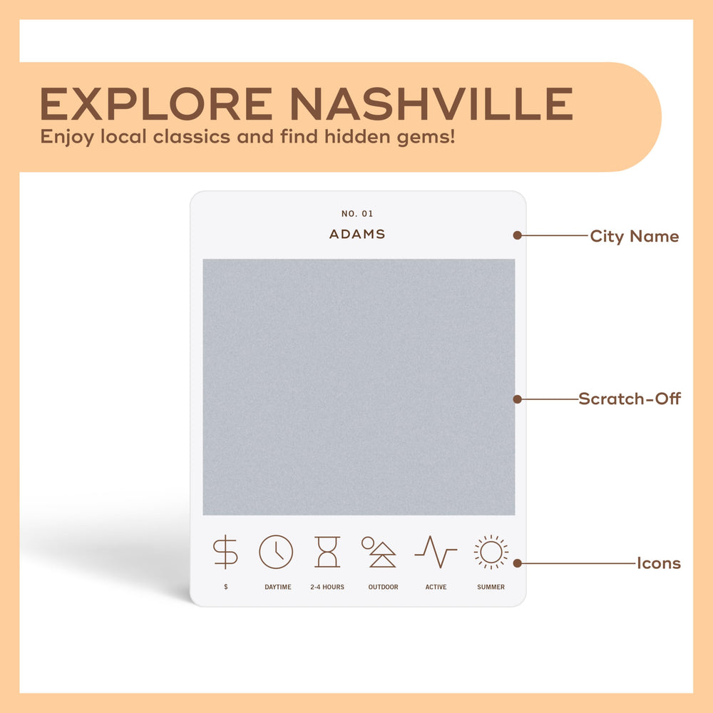 Reach International Outfitters Nashville bucket list card 02 scratch-off, ideal for family weekend outings.