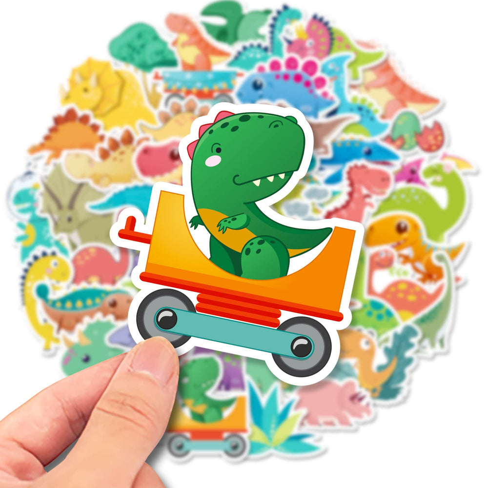 Reaeon laptop dinosaur stickers for personalized devices and school supplies.