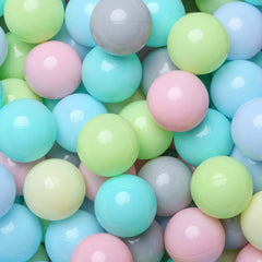 Realhaha ball pit balls in green-gray-pink-yellow-blue for versatile play.