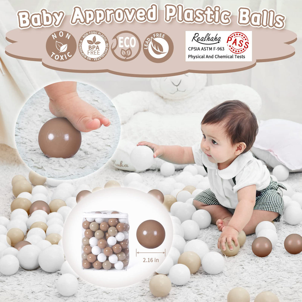 Realhaha ball pit balls shown in a play tent setup for versatile fun.
