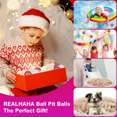 Realhaha ball pit balls in pool setup for splashable fun.