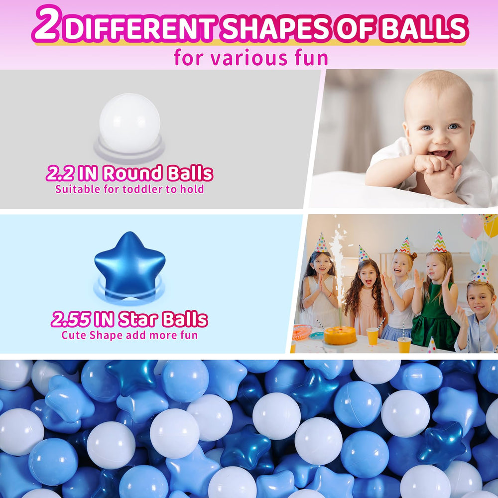 Realhaha star balls 2.55-inch diameter add larger focal points for tossing and stacking.