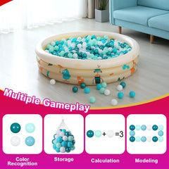 Realhaha ball pit balls shown in a play tent and pool setup.