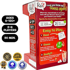 Really?! game dials and answer cards arranged for gameplay